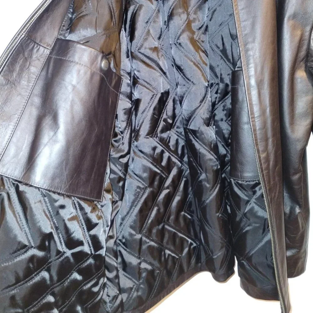 GAP - Leather Jacket - Brown - Size L - Picture 4 of 8